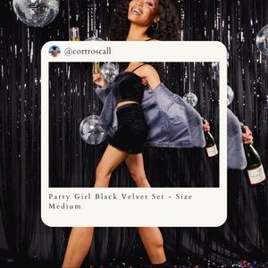 PARTY GIRL BLACK VELVET SET